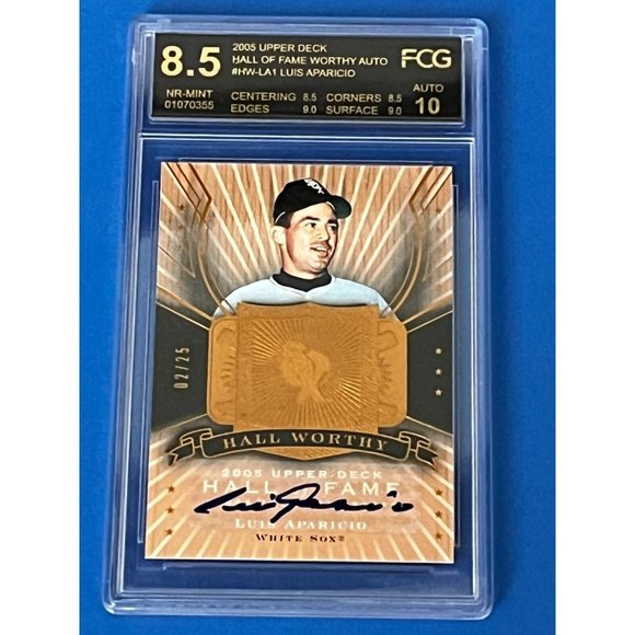 2005 Upper Deck Hall Of Fame Hall Worthy Luis Aparicio auto /25 #HW-LA1 Graded